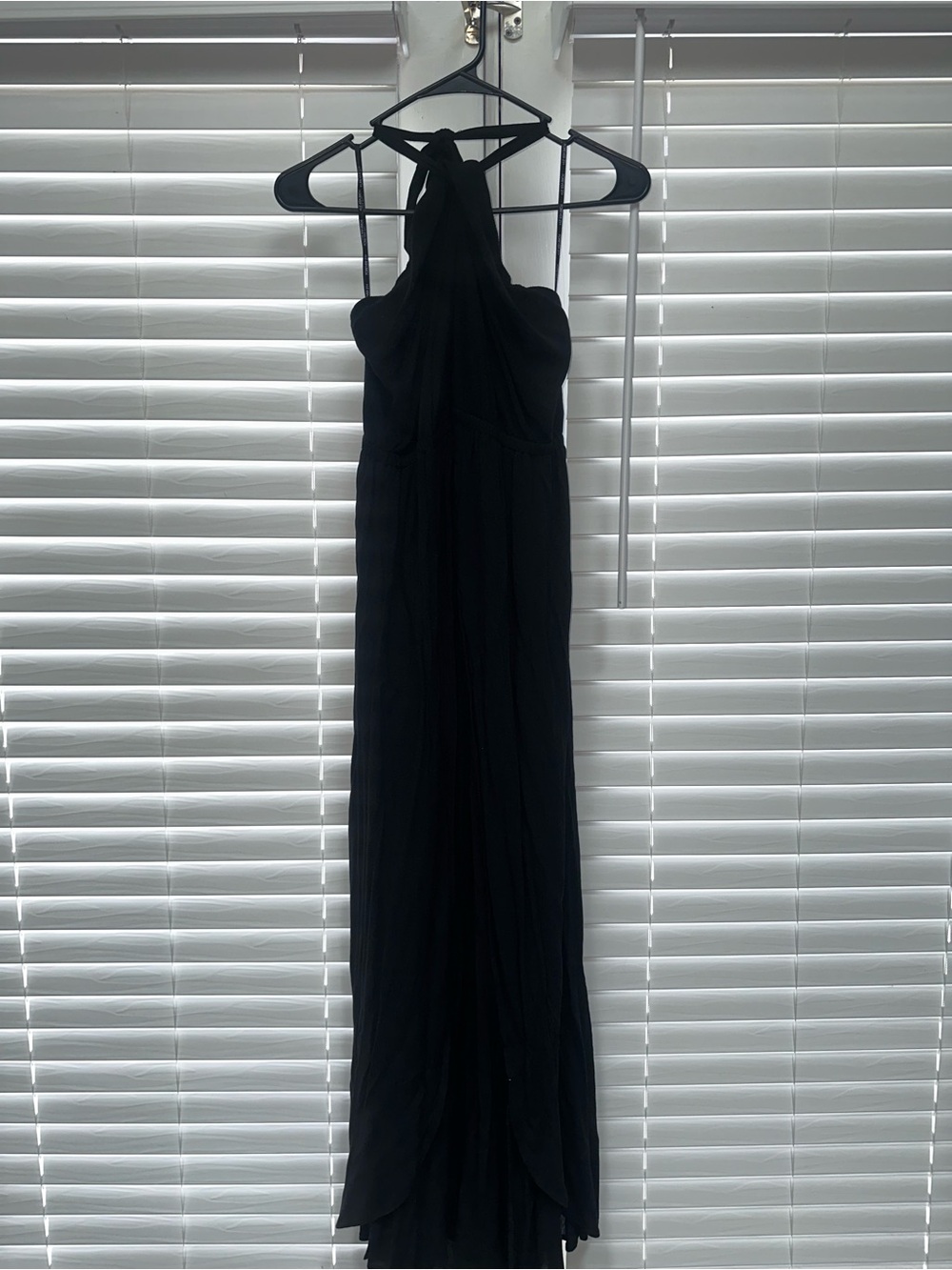 Halter Neck Black Maxi Dress With 2 Thigh splits